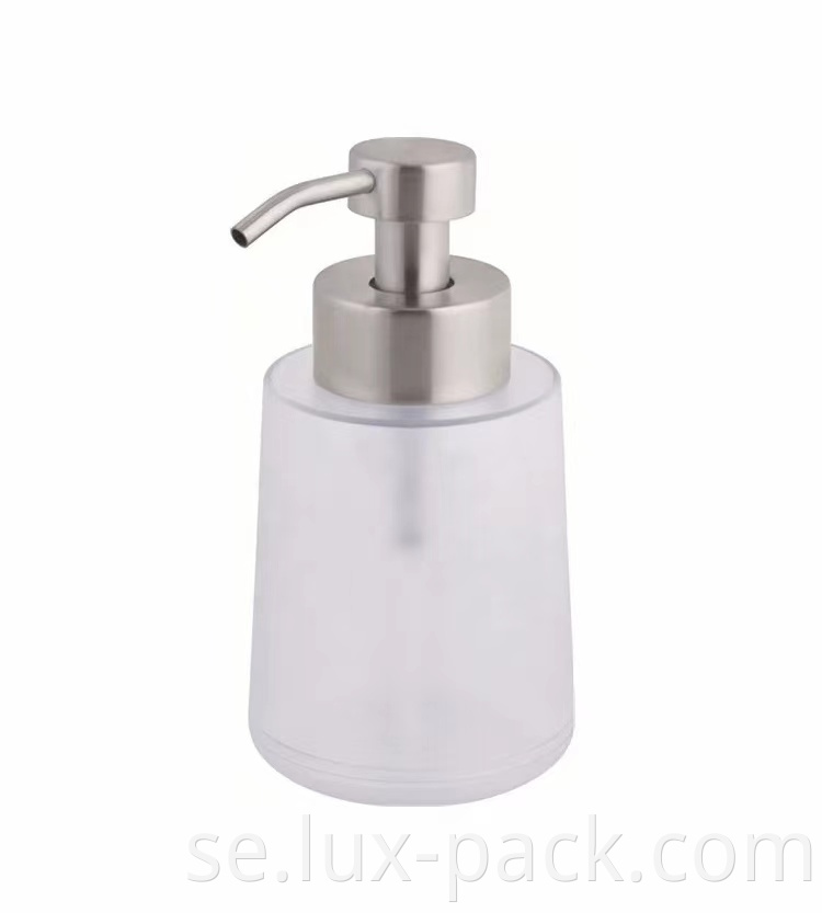 Grossistglas 500 ml hand sanitizer schampo flytande tvål dispenser flaska med metall lotion pump